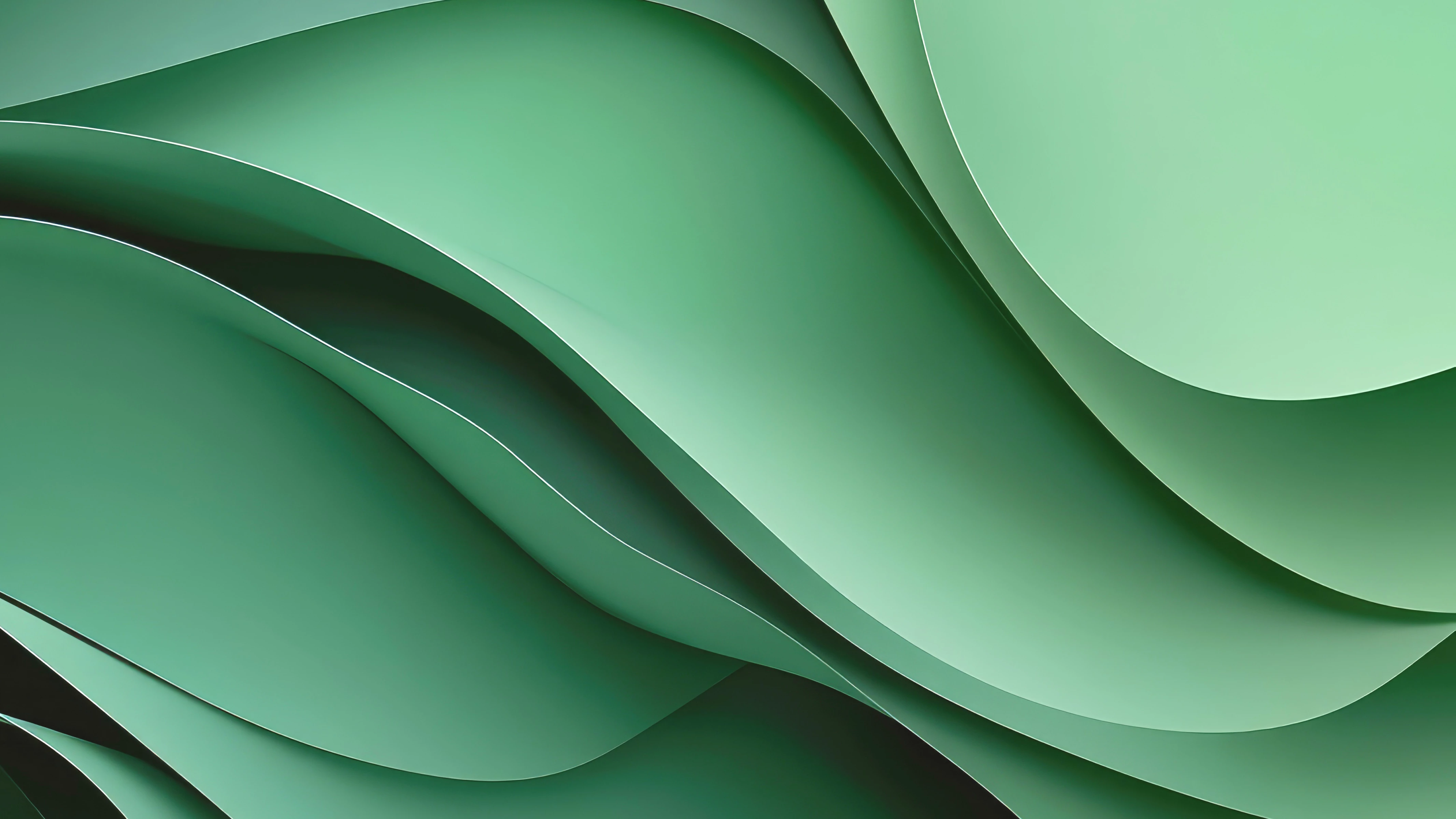 Green abstract waves